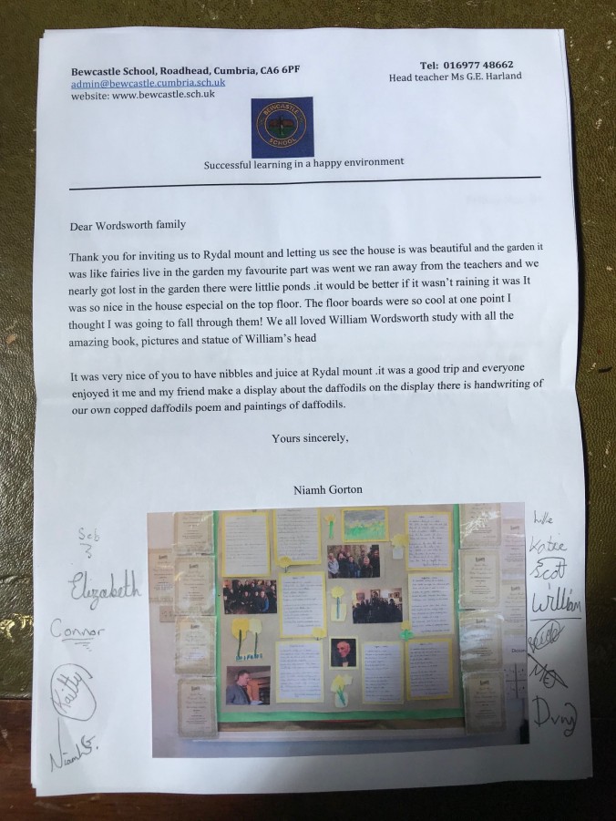 letter from bewcastle school